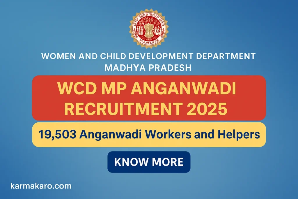 WCD MP Anganwadi Recruitment 2025 19,503 Posts for Worker & Helper