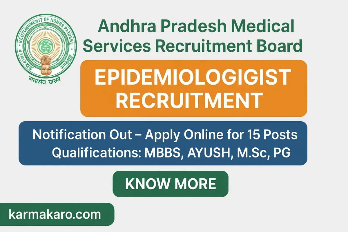 APMSRB Epidemiologist Recruitment 2025 - 15 Vacancies Announced, Apply Online Now