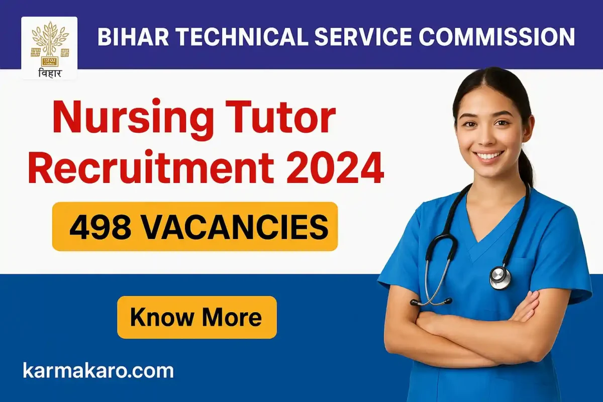 BTSC Nursing Tutor Recruitment 2025 - Apply Online for 498 Vacancies