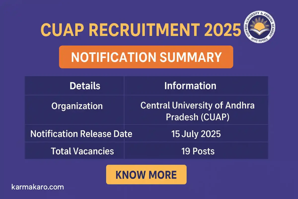 CUAP Recruitment 2025 - Offline Application Open for Lab Assistant, Nurse, DEO & More