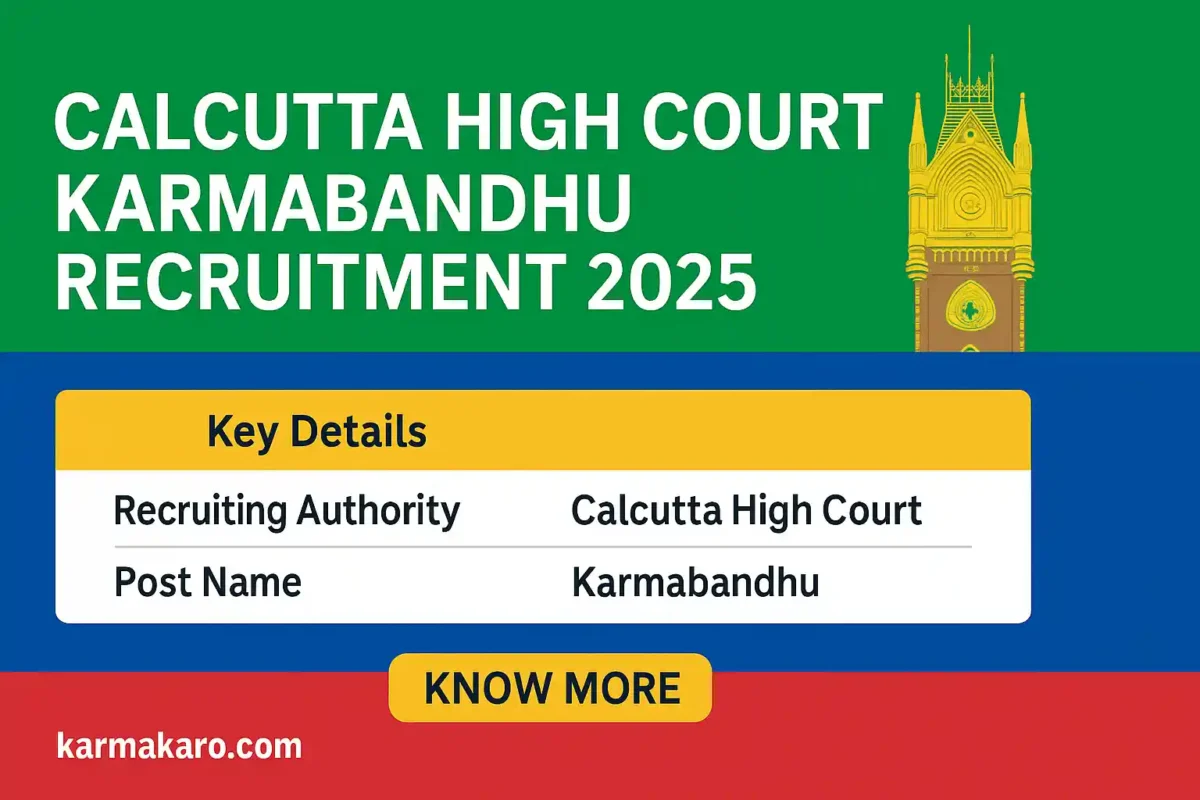 Calcutta High Court Recruitment 2025 Walk-in for Karmabandhu Posts (8th Pass Eligible)