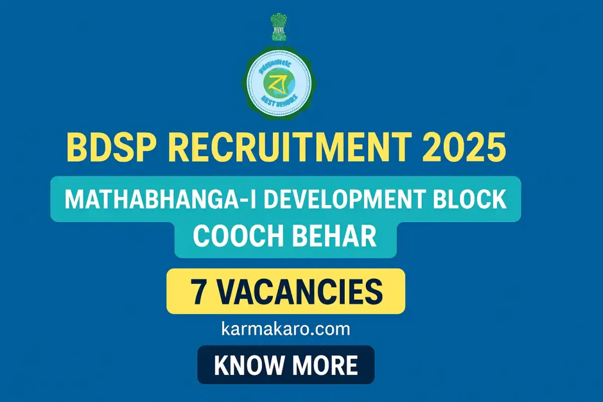 Cooch Behar BDSP Recruitment 2025 Apply Offline for BDSP Posts in Mathabhanga Block