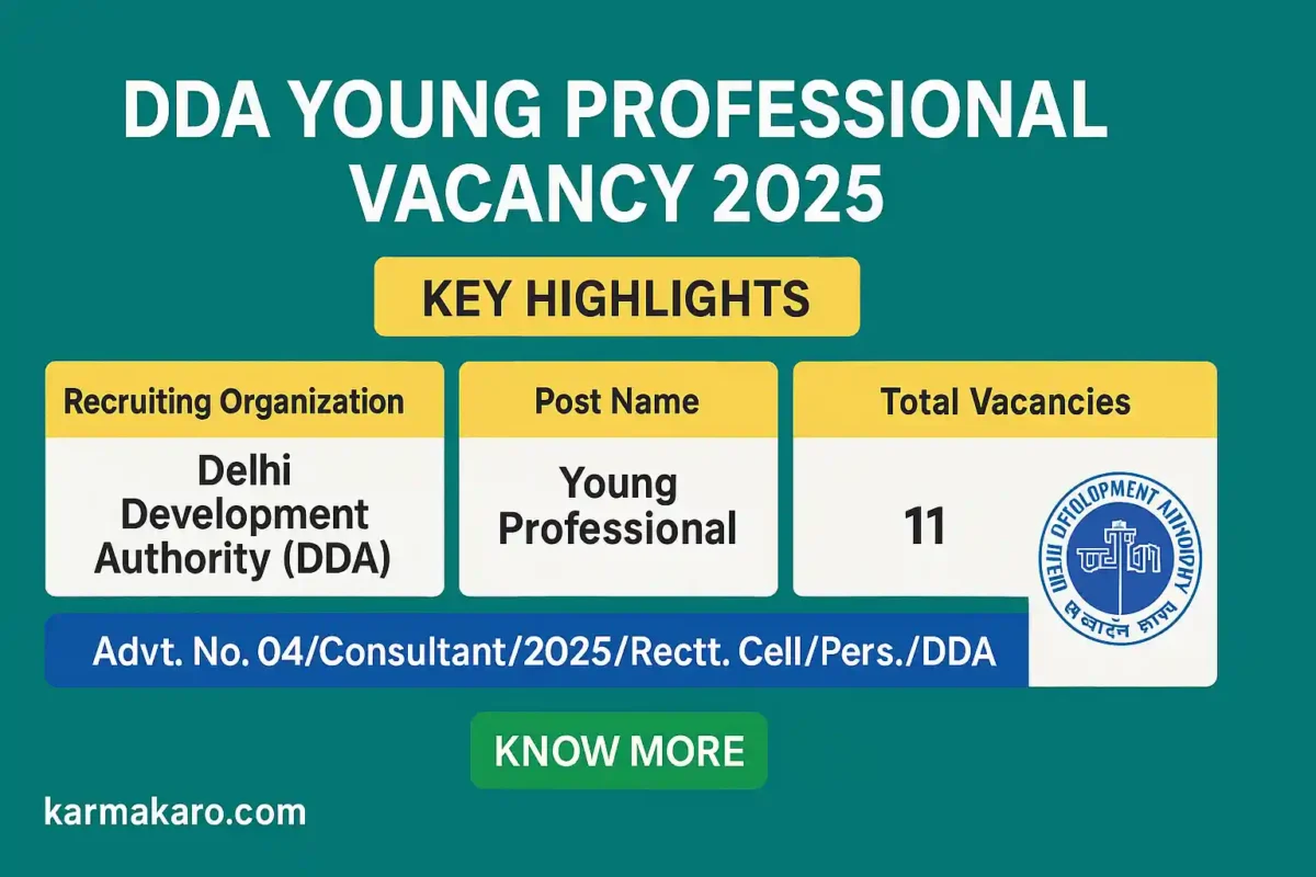 DDA Recruitment 2025 Apply Offline for 11 Young Professional Posts – MBAPGDM Eligible
