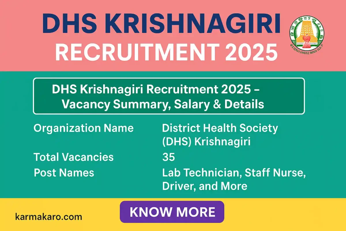DHS Krishnagiri Recruitment 2025 – 35 Vacancies for Lab Technician, Driver & More