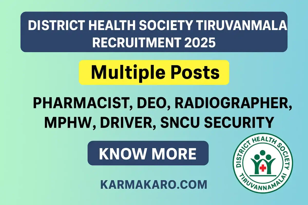 DHS Tiruvannamalai Recruitment 2025 Apply for DEO, Pharmacist & More Posts Offline