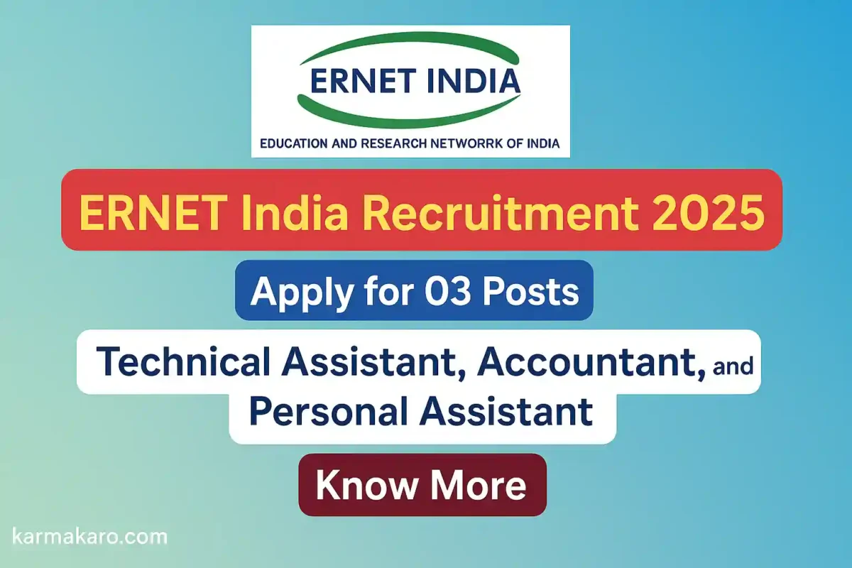ERNET India Recruitment 2025 - Apply Offline for Technical Assistant, Accountant & More Posts