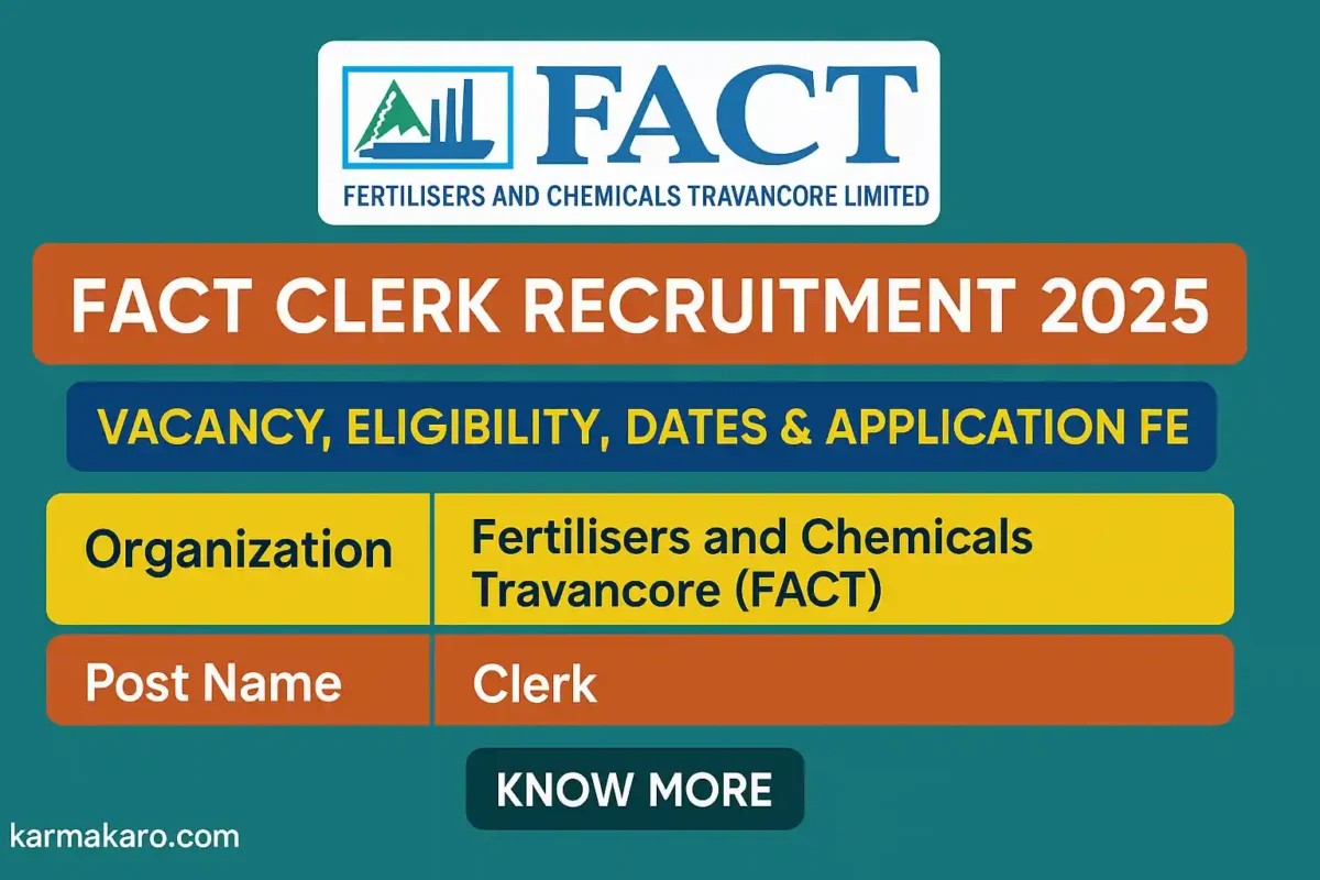FACT Clerk Recruitment 2025 – Apply Online for Graduate Clerk Posts