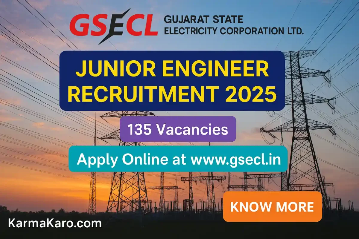 GSECL Junior Engineer Recruitment 2025 - Apply Online for 135 Vacancies
