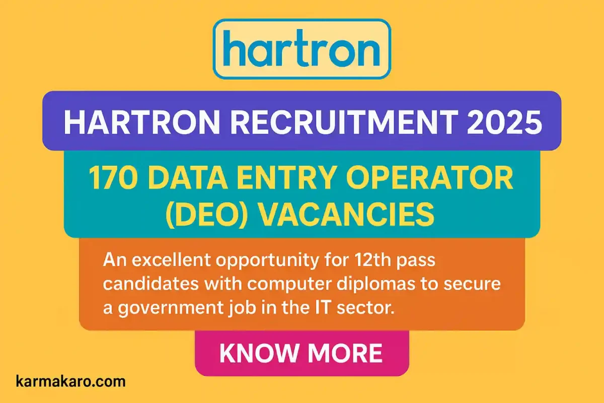 HARTRON Recruitment 2025 - Apply Online for 170 Data Entry Operator Vacancies