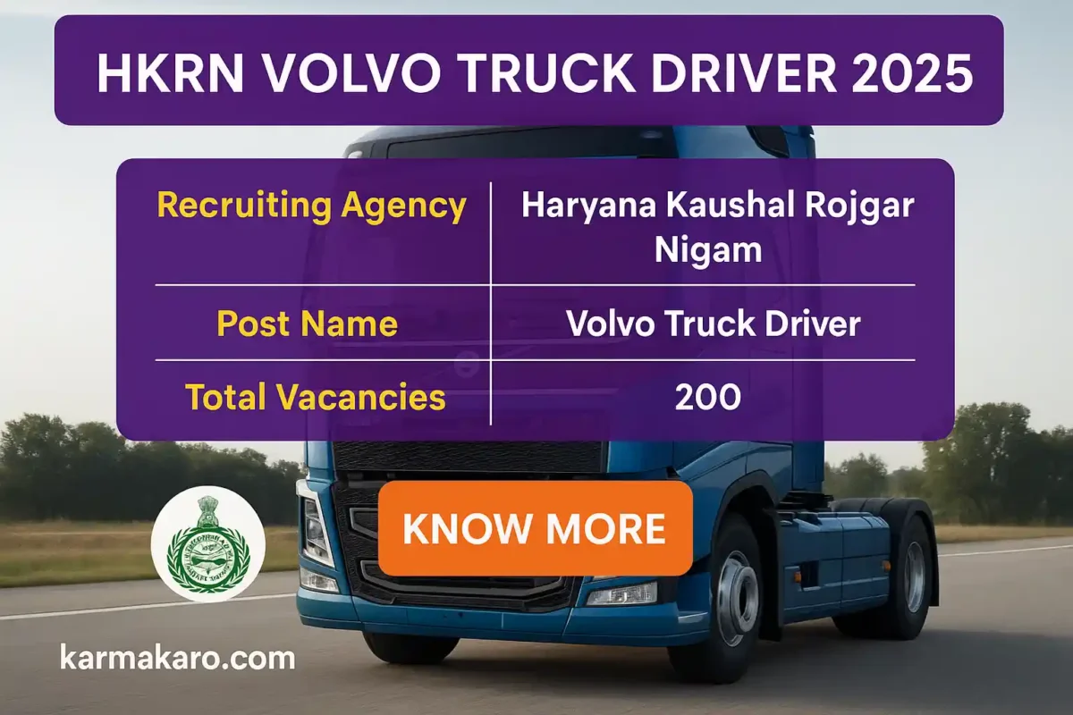 HKRN Volvo Truck Driver Recruitment 2025 Apply Online for 200 Posts