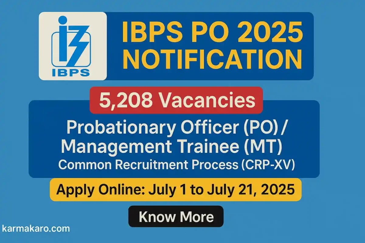 IBPS PO 2025 Notification Out for 5208 Vacancies
