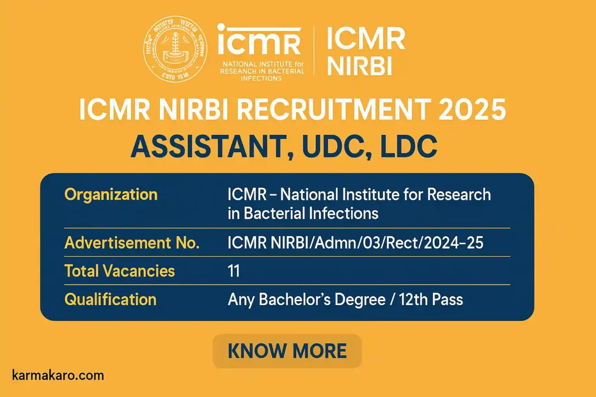 ICMR NIRBI Recruitment 2025 Apply Online for 11 Clerk & Assistant Posts Before 14th August