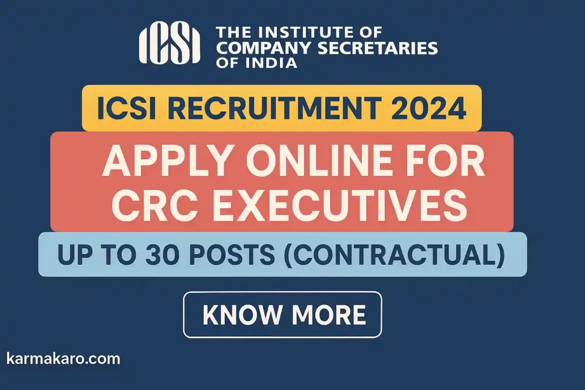 ICSI CRC Executive Recruitment 2025 - Apply Online for 30 Contractual Posts
