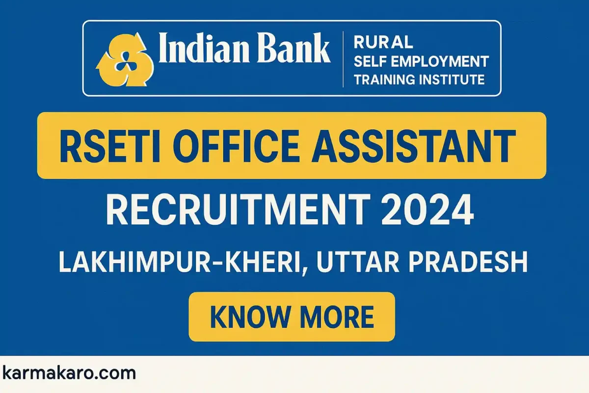 Indian Bank RSETI Office Assistant Recruitment 2025 Full Details Here