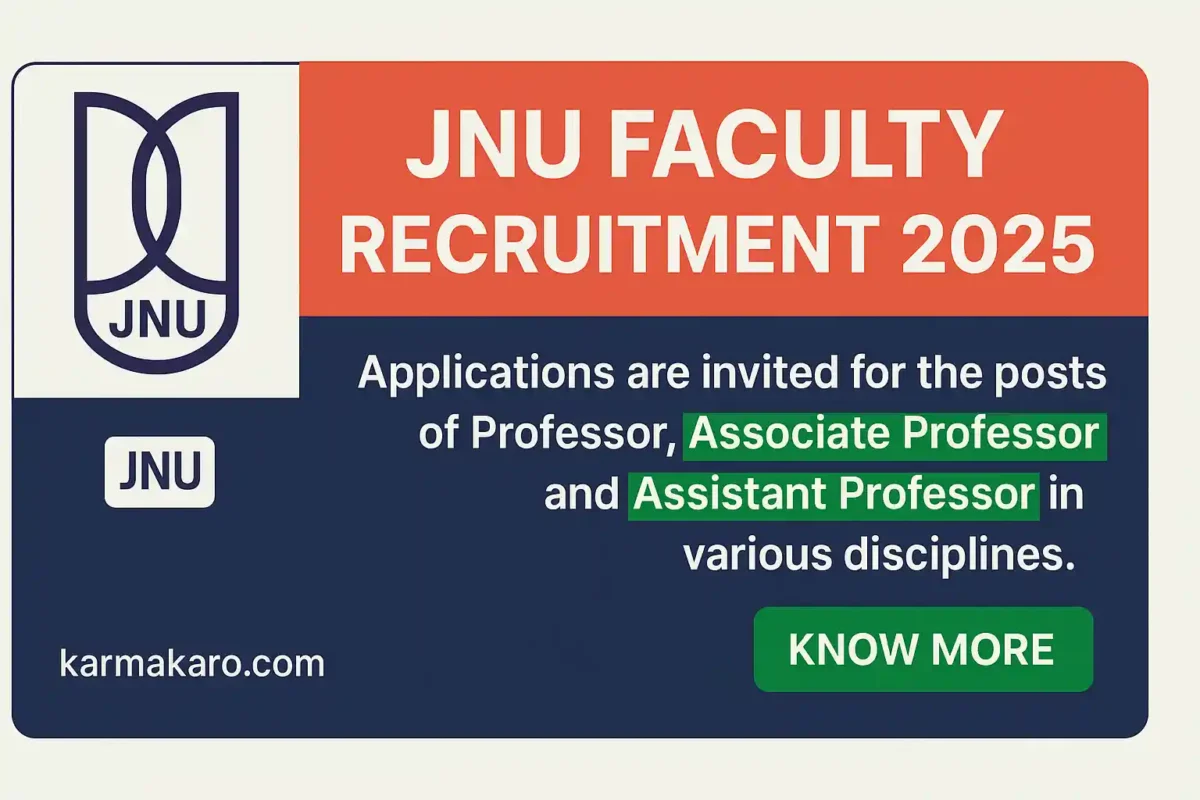 JNU Faculty Recruitment 2025 Apply Online for Professor, Associate Professor, and Assistant Professor Posts