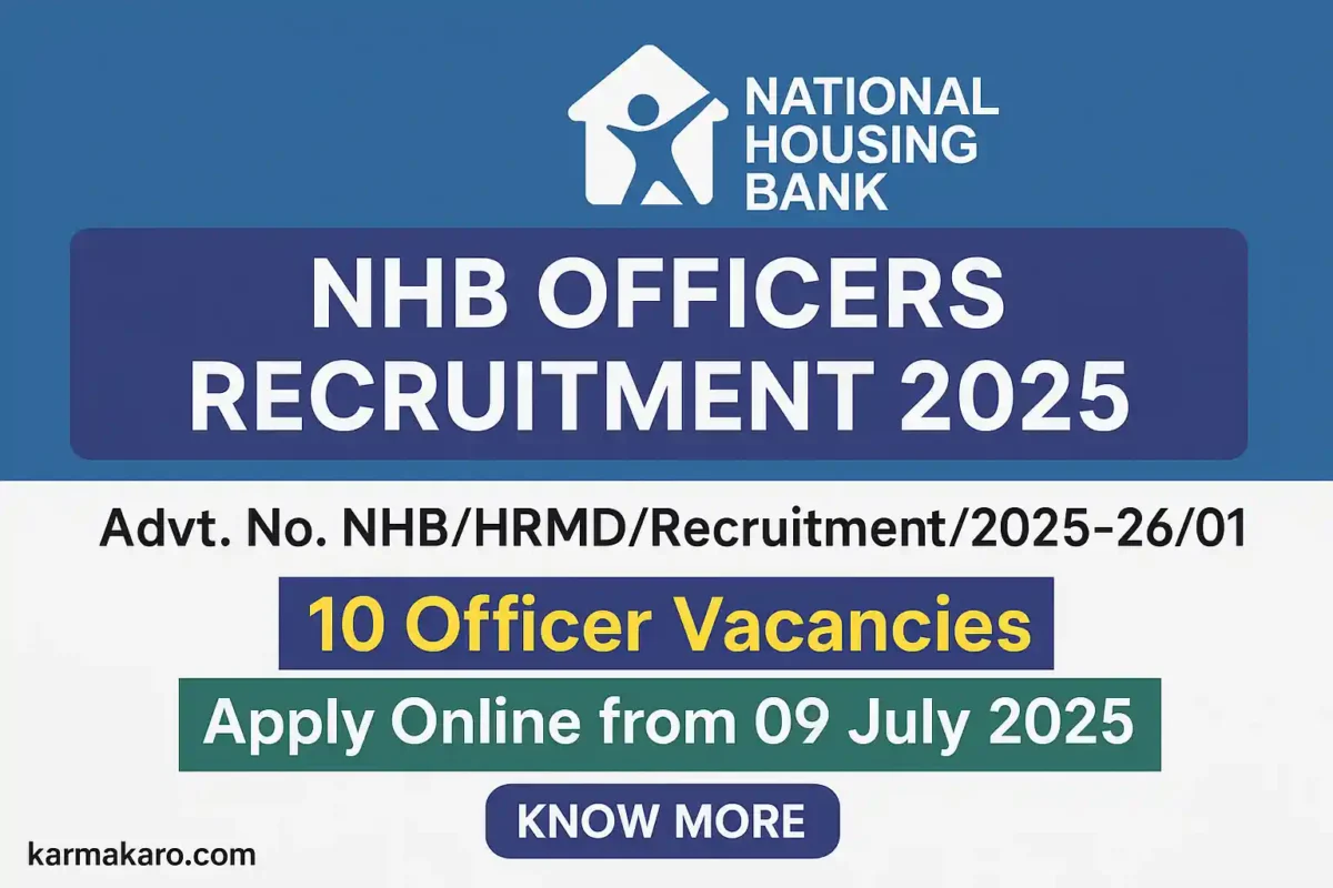 NHB Officers Recruitment 2025 Notification Out for 10 Posts, Apply Online