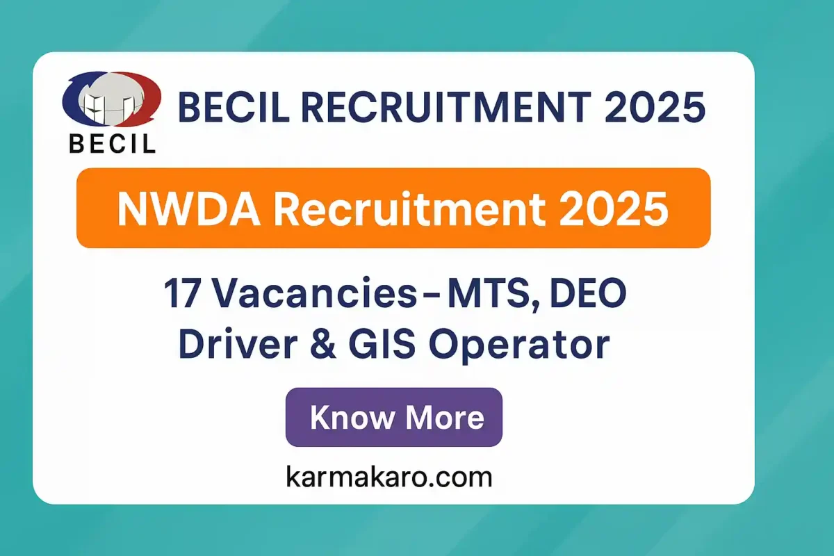 NWDA Recruitment 2025 - Apply for MTS, DEO, Driver & GIS Operator Posts