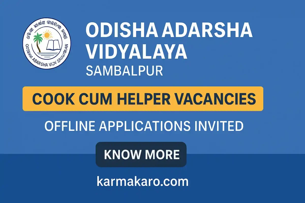 OAV Sambalpur Cook Cum Helper Recruitment 2025 Apply for 4 Posts Before 11 July