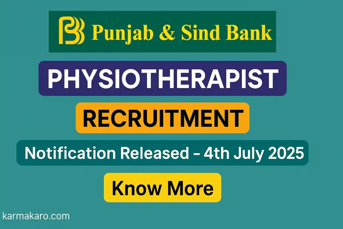 Punjab and Sind Bank Physiotherapist Recruitment 2025 - Apply Offline