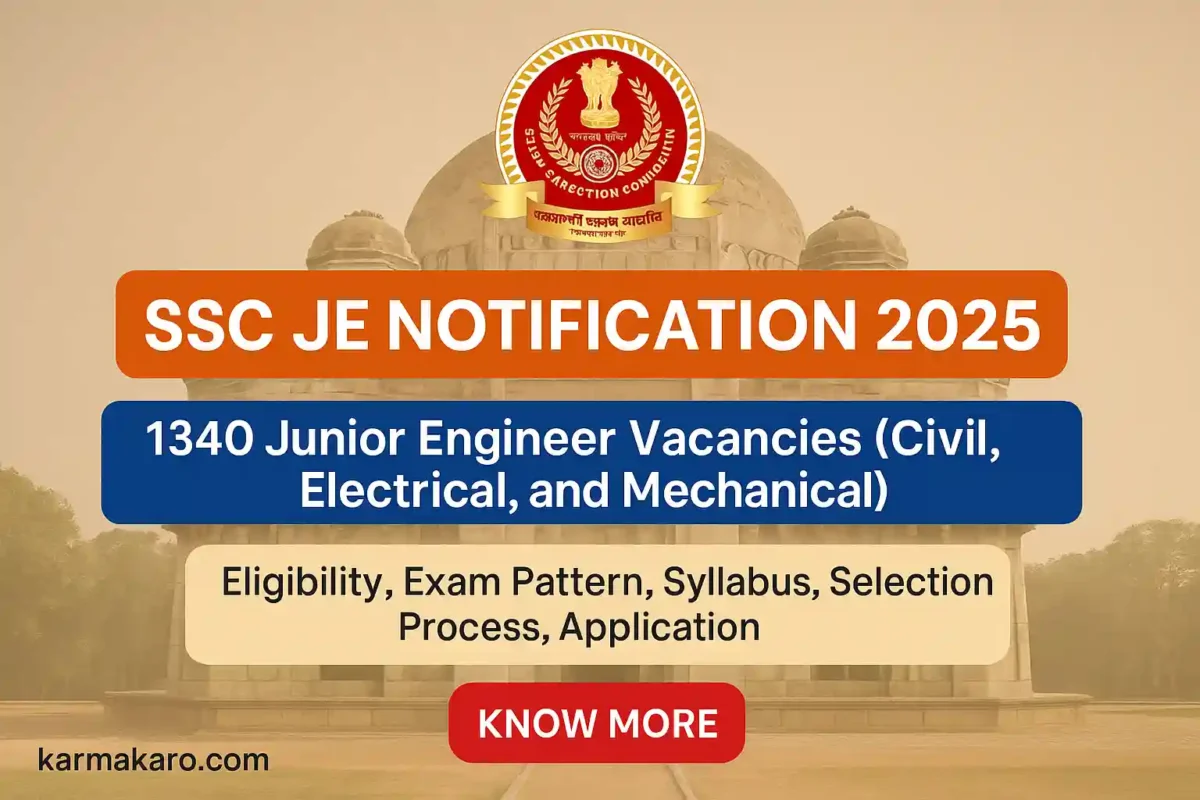 SSC JE Notification 2025 - Apply Online for 1340 Junior Engineer Posts (Civil, Electrical, Mechanical)