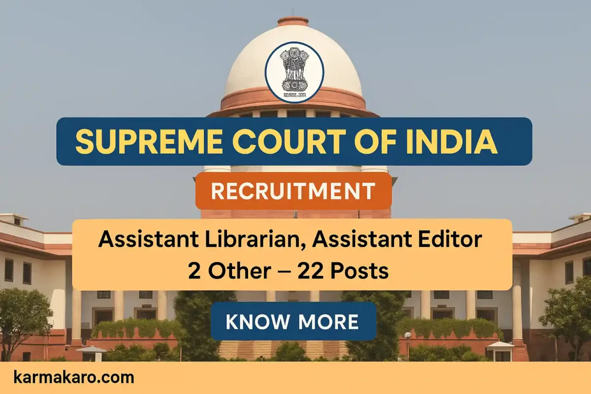Supreme Court of India Recruitment 2025 – Apply for Assistant Librarian, Editor & More Posts