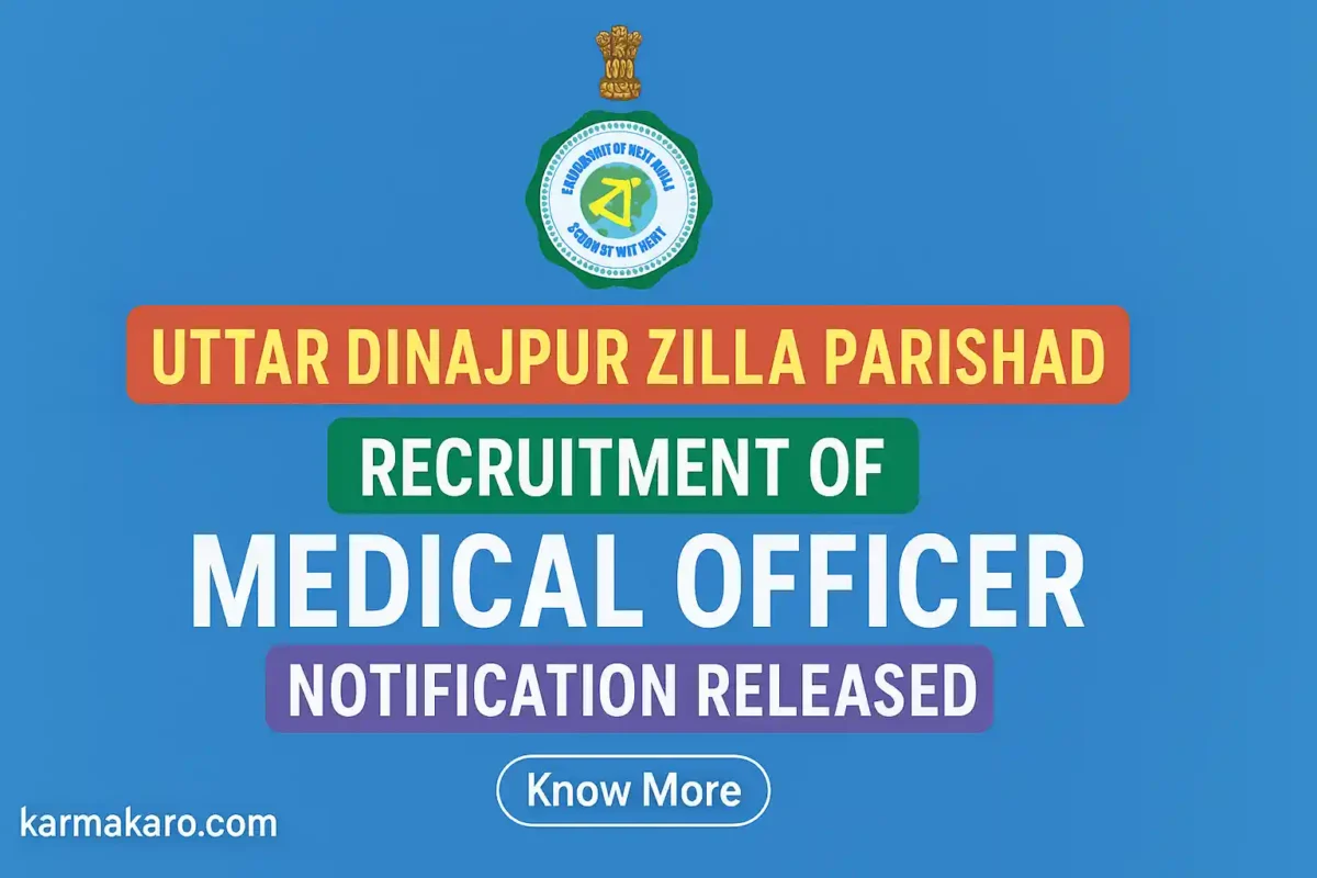 Uttar Dinajpur GP Dispensary Recruitment 2025 - Apply for Part-Time Medical Officer Posts