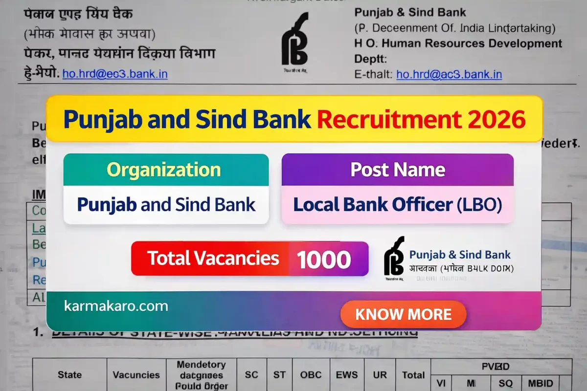 Punjab and Sind Bank LBO Recruitment 2026