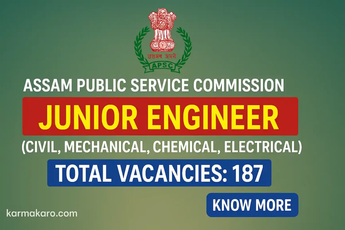Assam PSC Junior Engineer Recruitment 2025 – 187 Vacancies