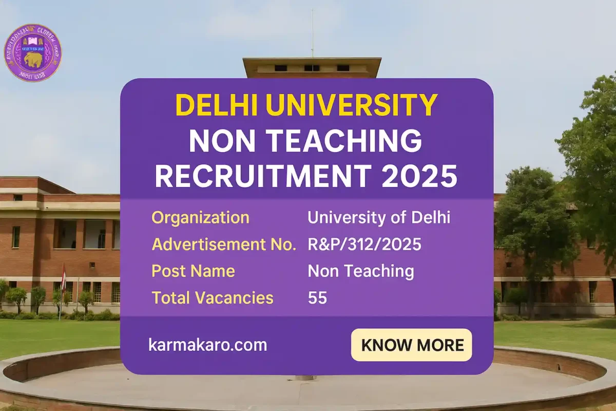 Delhi University Non Teaching Recruitment 2025 – Apply Online for 55 Posts