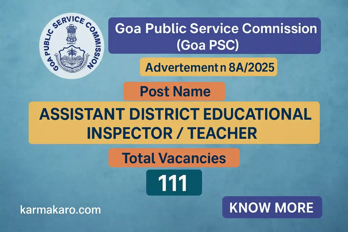 Goa PSC Recruitment 2025 – Apply Online for 111 Teacher & Educational Inspector Posts
