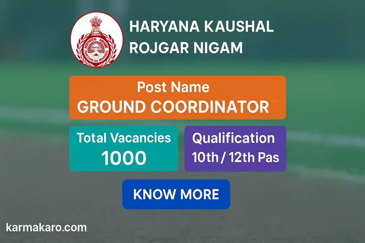 HKRN Recruitment 2025 – Apply Online for 1000 Ground Coordinator Posts