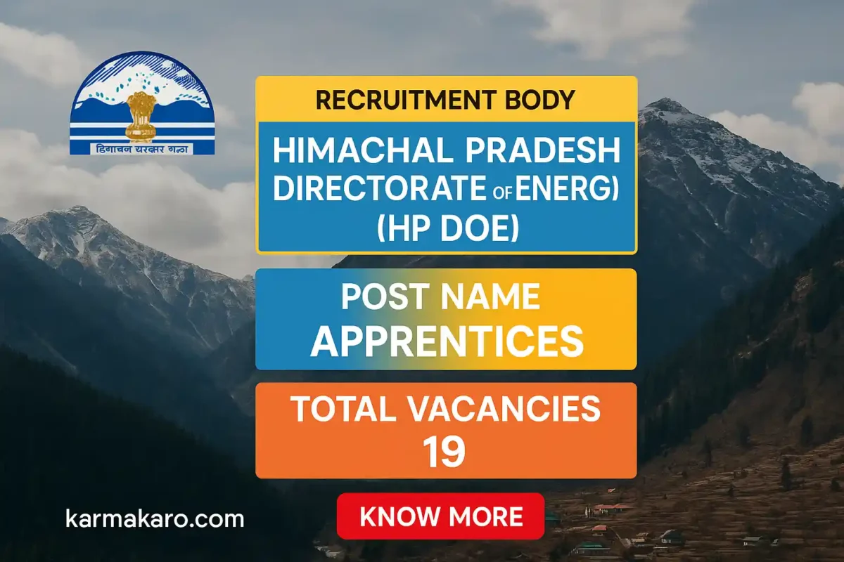 HP DOE Apprentices Recruitment 2025 - Apply for 19 Apprentice Posts