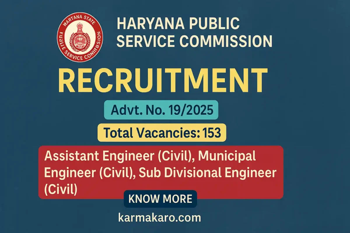HPSC Recruitment 2025 Assistant Engineer, Municipal Engineer & SDE (Civil)