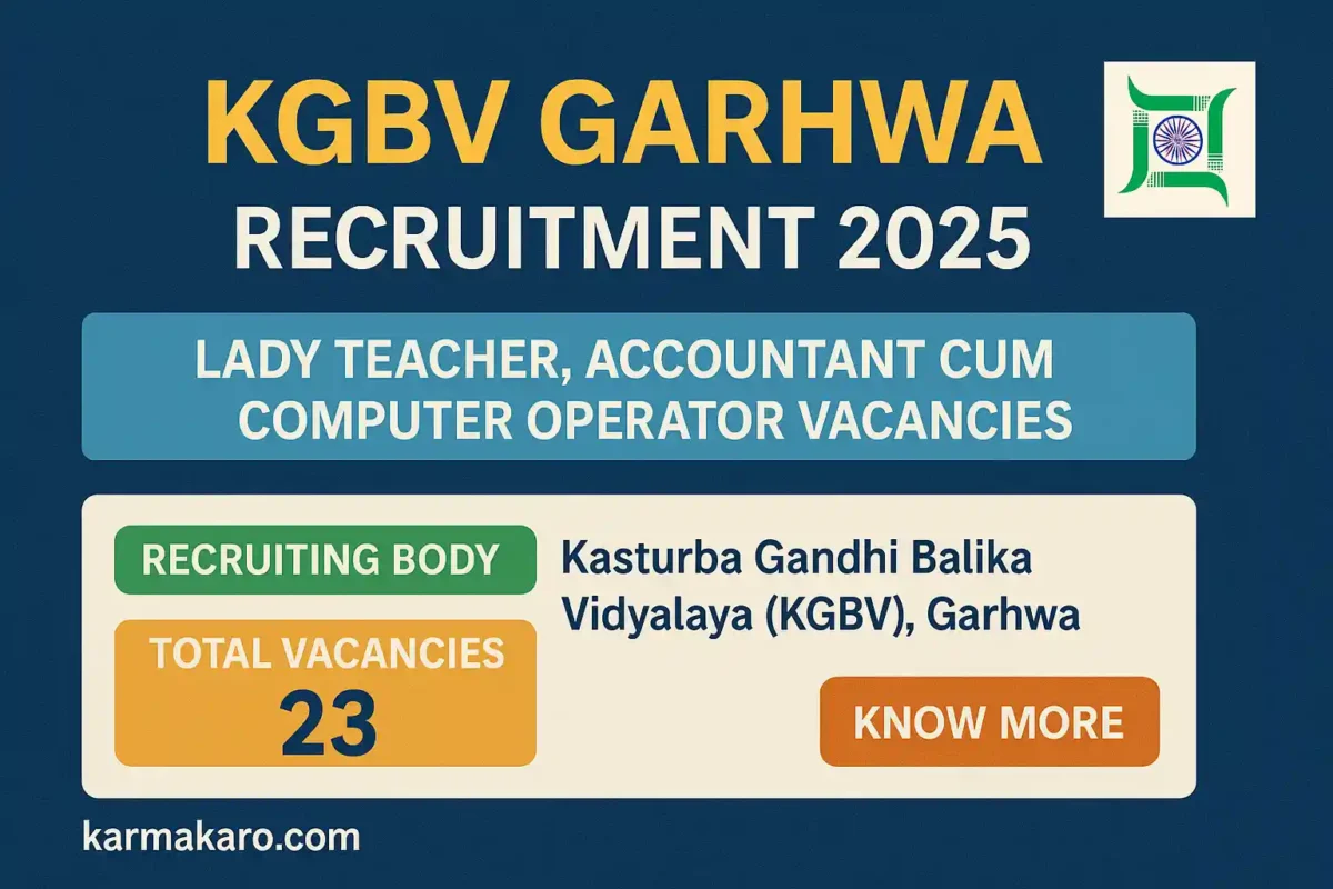 KGBV Garhwa Recruitment 2025 – 23 Lady Teacher, Accountant cum Computer Operator Posts