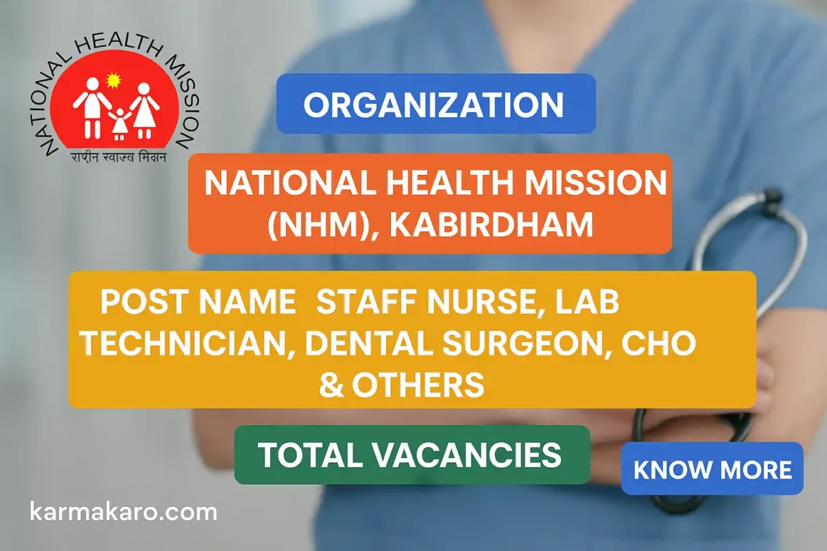 NHM Kabirdham Recruitment 2025 – Apply for 18 Staff Nurse, Lab Technician & Other Posts