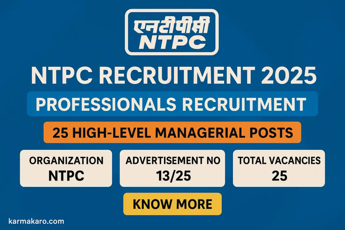 NTPC Professionals Recruitment 2025 – 25 Vacancies for Manager, GM, and Other Posts