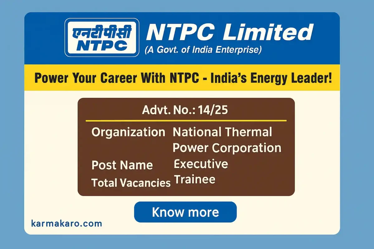 NTPC Recruitment 2025 – Apply Online for 15 Executive Trainee Posts