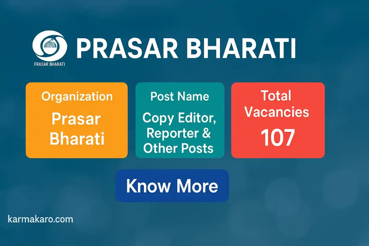 Prasar Bharati Recruitment 2025 – Apply for 107 Copy Editor, Reporter & Other Posts