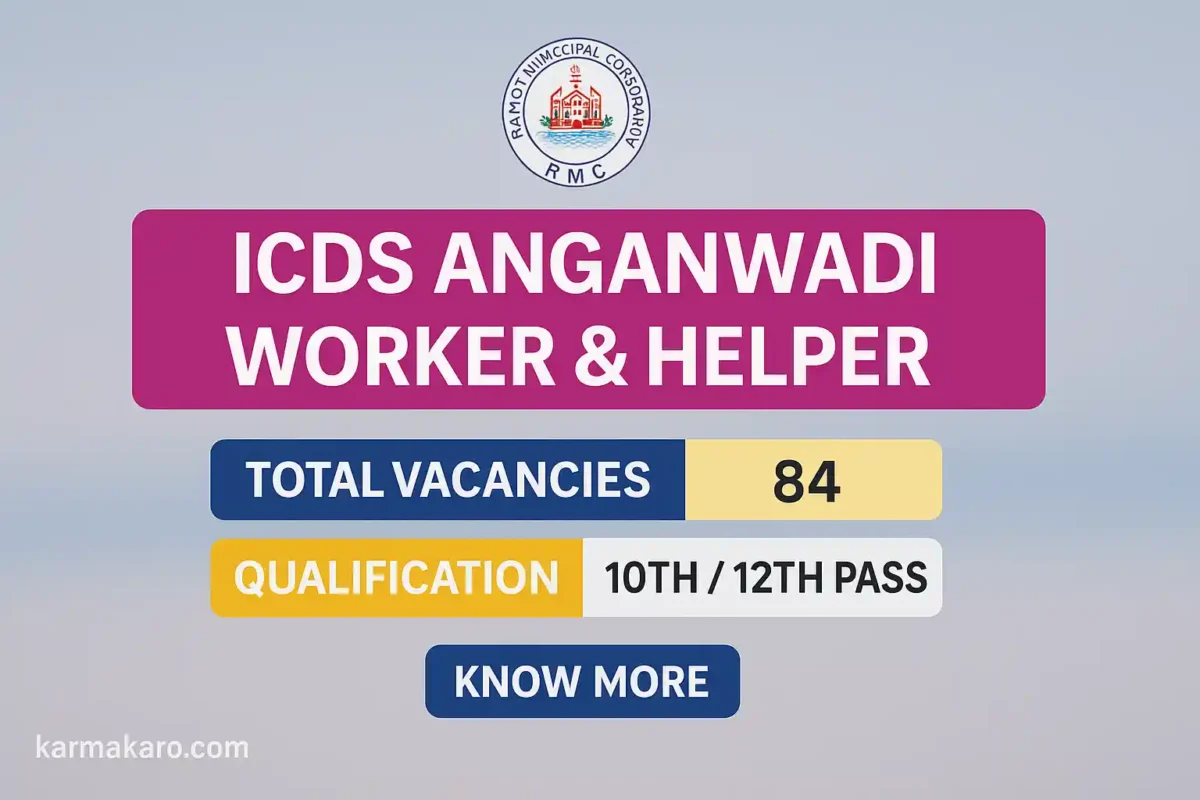 RMC Recruitment 2025 – Apply Online for 84 ICDS Anganwadi Worker & Helper Posts