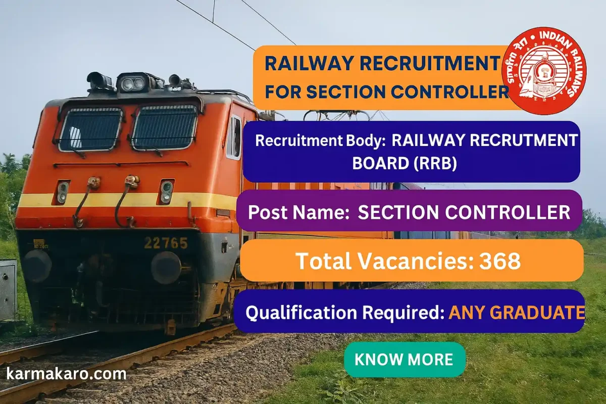 RRB Section Controller Recruitment 2025 - Apply Online for 368 Vacancies