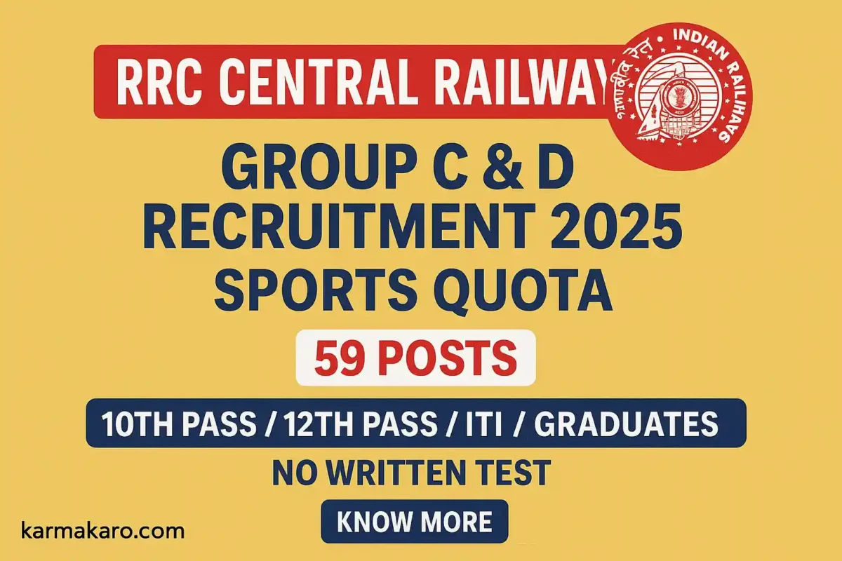 RRC Central Railway Recruitment 2025 for Group C & D Posts – Apply Now!