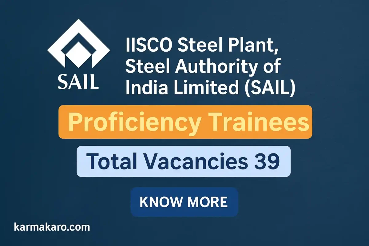 SAIL IISCO Steel Plant Recruitment 2025 – Walk-in for Proficiency Trainees