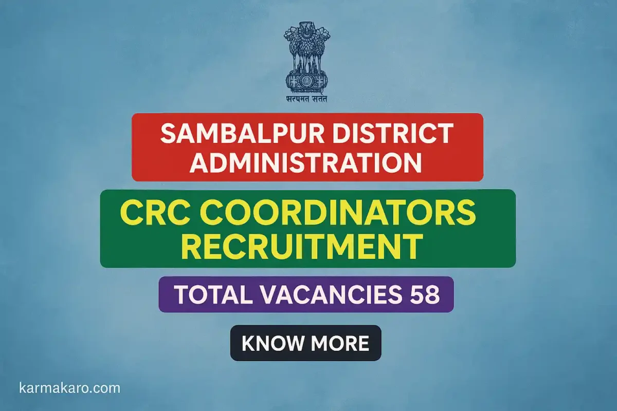 Sambalpur District CRC Coordinators Recruitment 2025 – 58 Vacancies