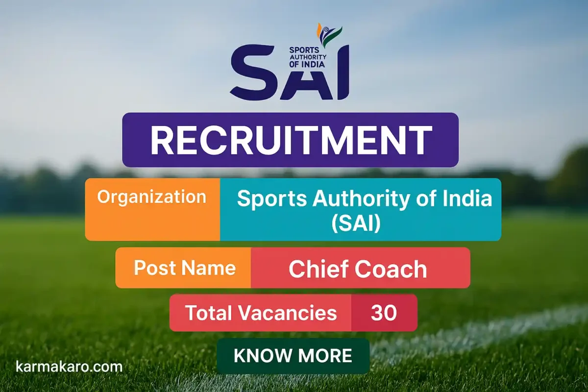 Sports Authority of India Chief Coach Recruitment 2025 – Apply Online for 30 Posts