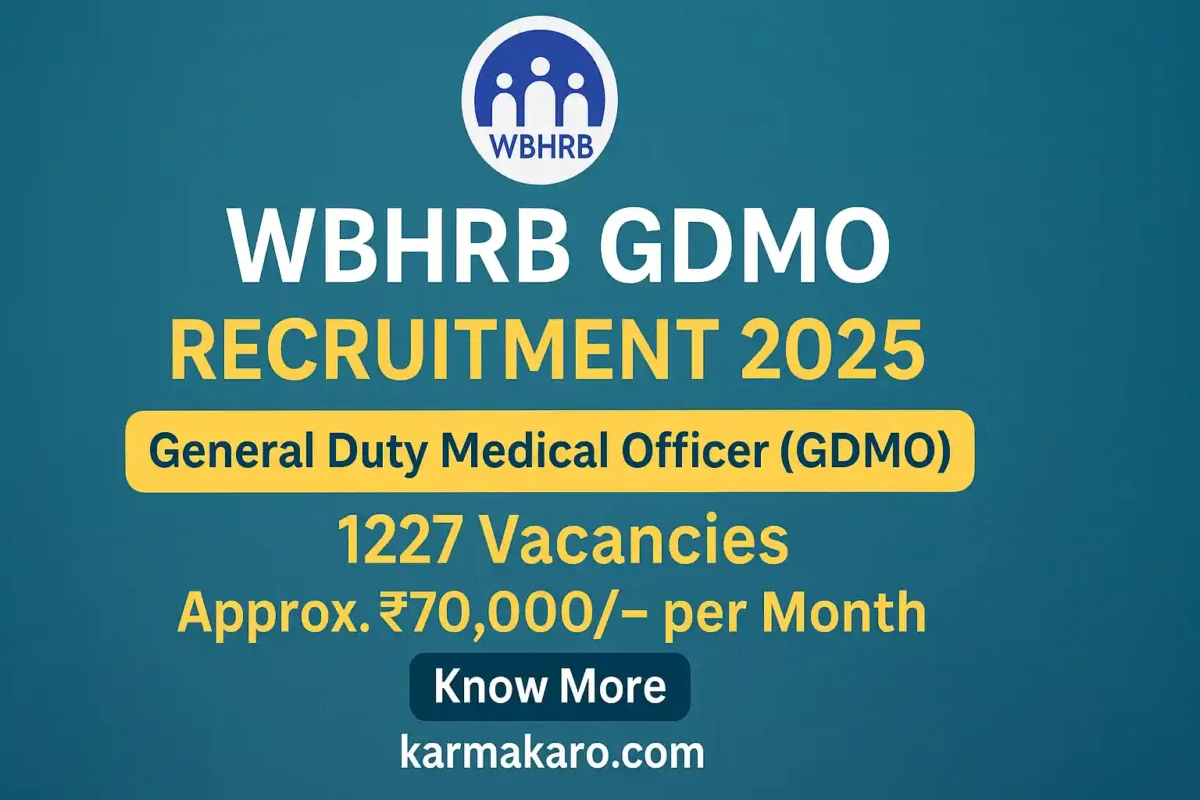 WBHRB GDMO Recruitment 2025 – Apply Online for 1227 General Duty Medical Officer Vacancies