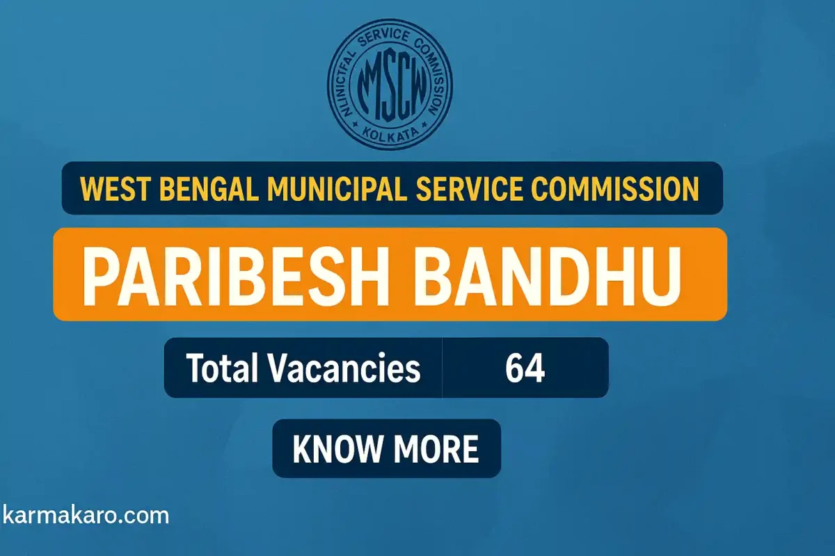 WBMSC KMC Paribesh Bandhu Recruitment 2025 – Apply Online for 64 Vacancies