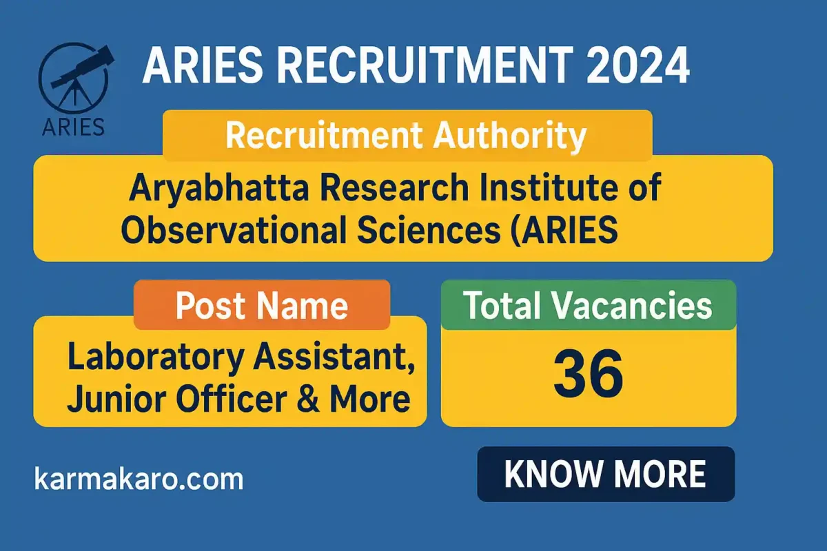 ARIES Recruitment 2025 Apply Online for 36 Vacancies