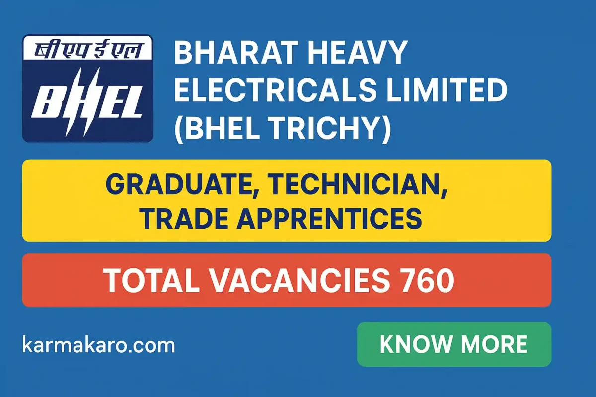 BHEL Trichy Apprentices Recruitment 2025 – Apply Online for 760 Apprentice Posts