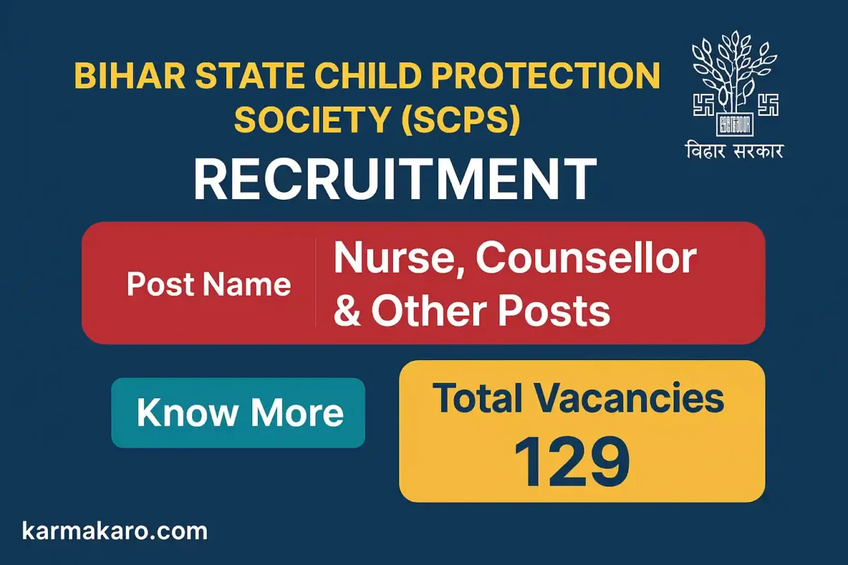 Bihar SCPS Recruitment 2025 – Apply Online for 129 Nurse, Counsellor & Other Posts