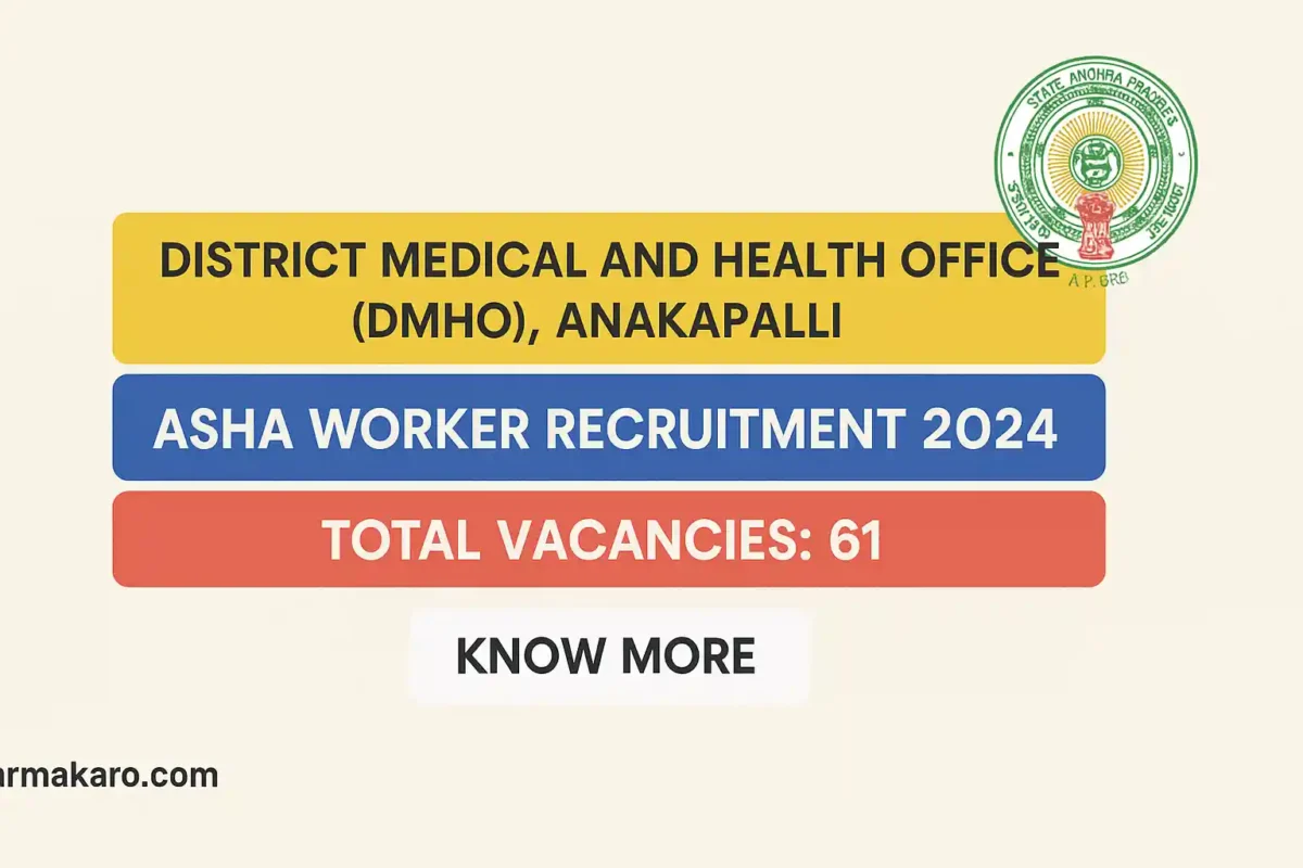 DMHO Anakapalli Asha Worker Recruitment 2025 – Apply Offline for 61 Posts